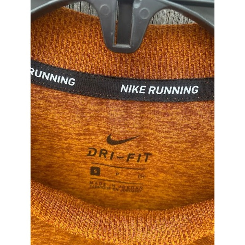 Nike Running Dri-FIT Long Sleeve Mock Neck Shirt‎ Burnt Orange Heather Small - Picture 4 of 4